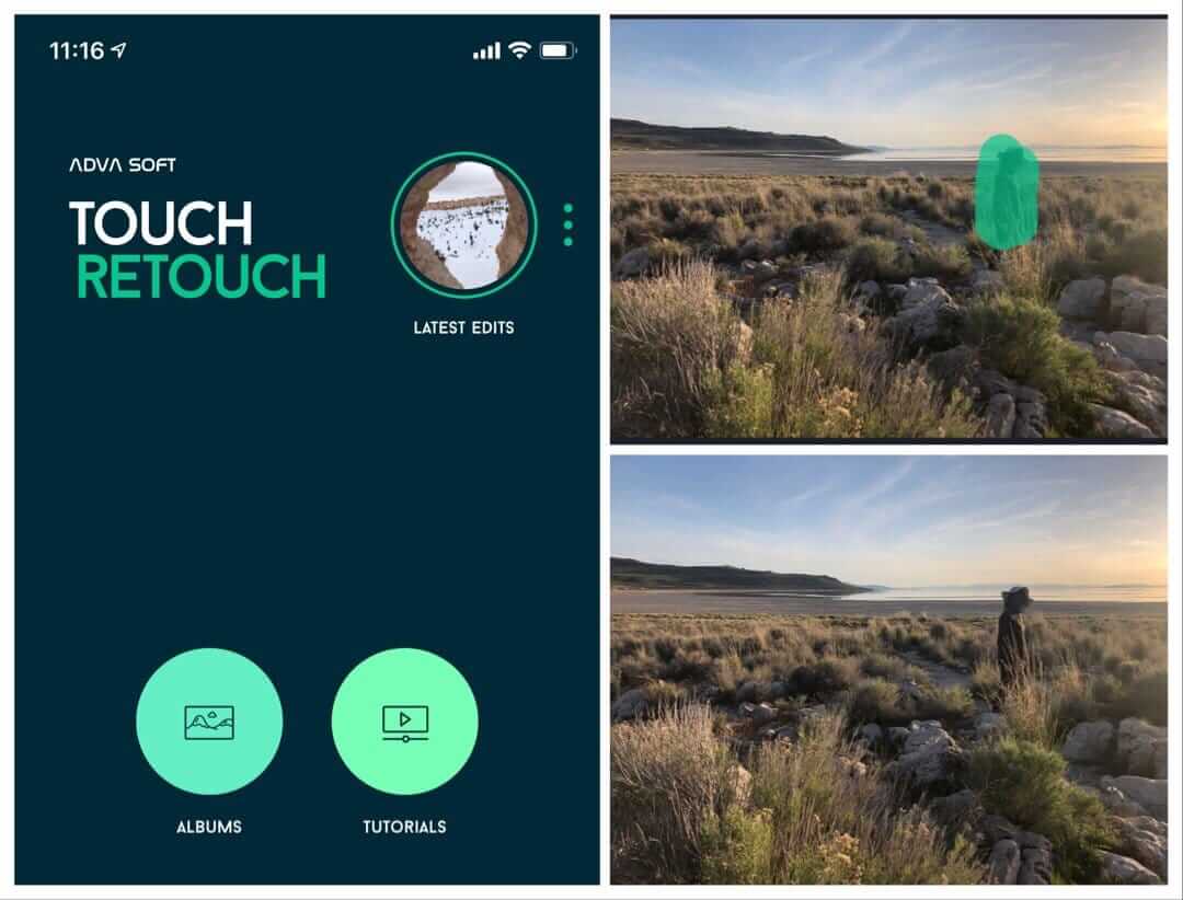touch retouch to remove watermark interface