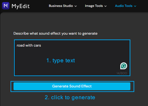 type text to generate sound effects