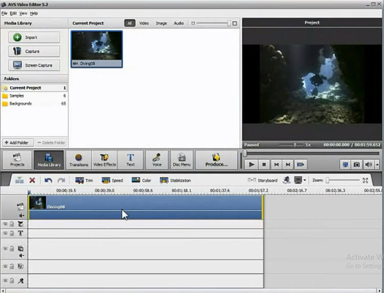 upload file to AVS video editor