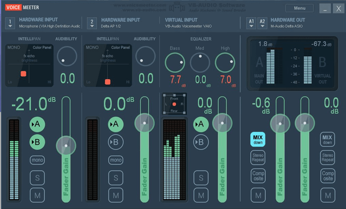 voicemeeter interface