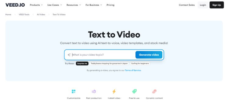 veed.io ai video generator