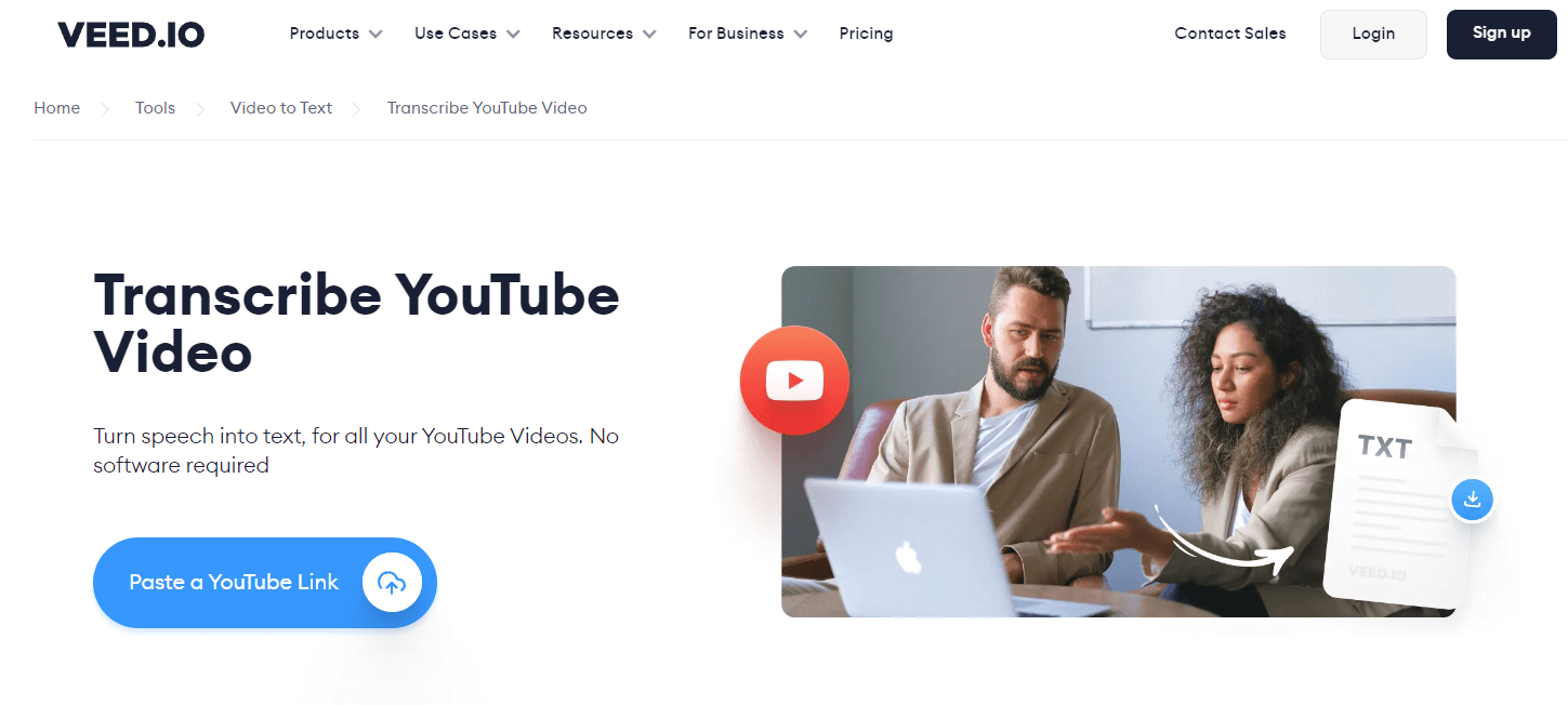 veed.io convert video to text