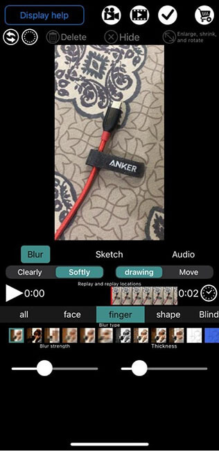 video mosaic select blur tool