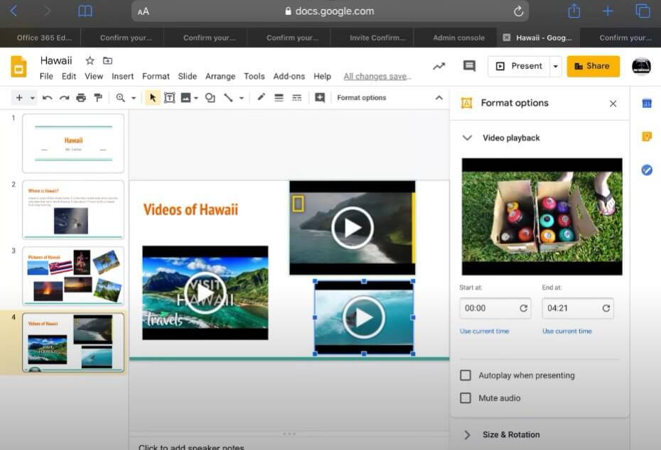 How to Add a Video on Google Slides on ipad 