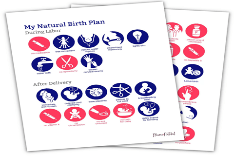 visual birth plan template by mama natural