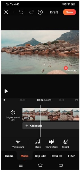 vivavideo video editor add music