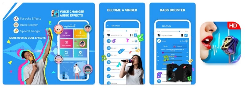 voice changer audio effect app interface
