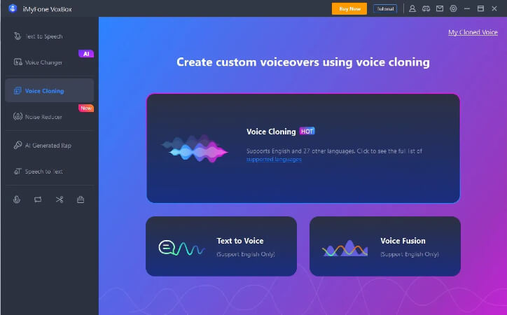 voice cloning voxbox interface