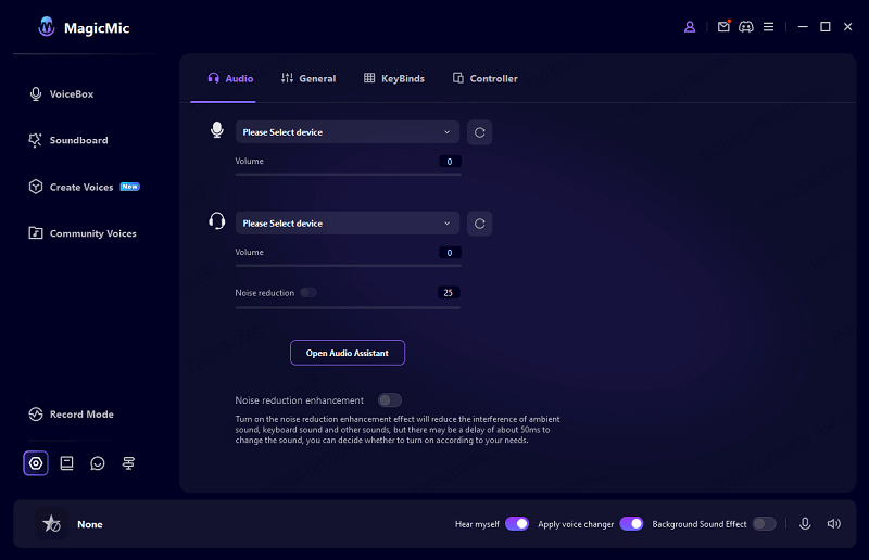 voice weight settings