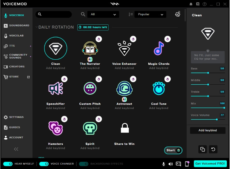 voicemod discord voice changer interface