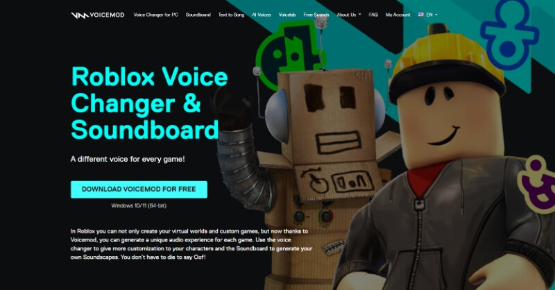 voicemod roblox voice changer interface