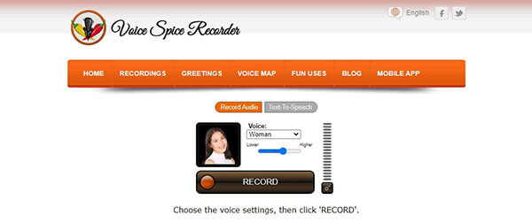 voicespice voice changer interface