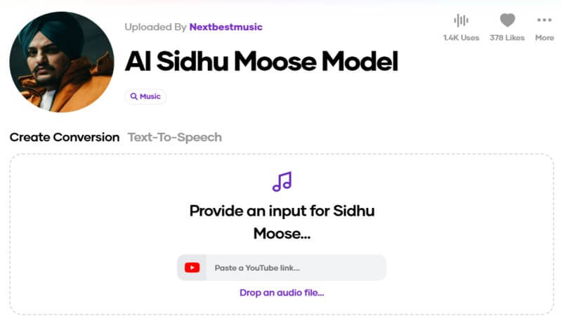 ai sidhu moose wala voice model