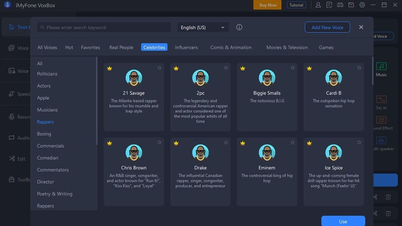 imyfone voxbox ai rapper voices