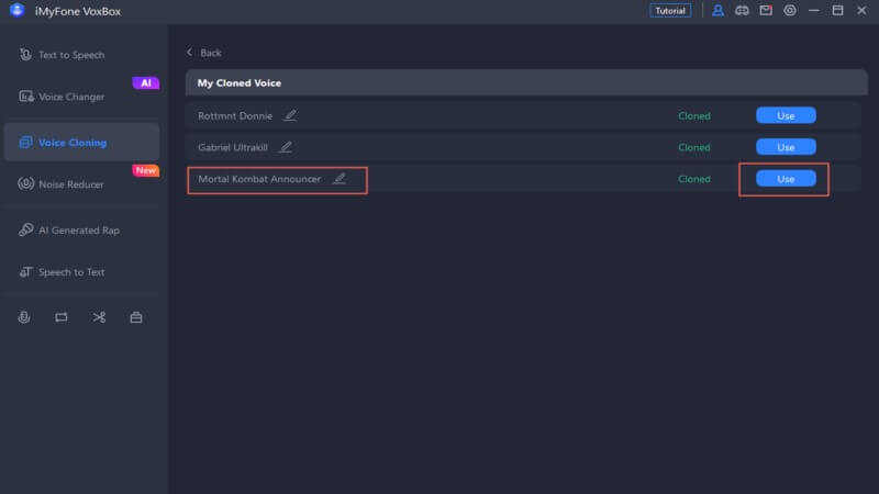 use cloned mortal kombat announcer ai voice