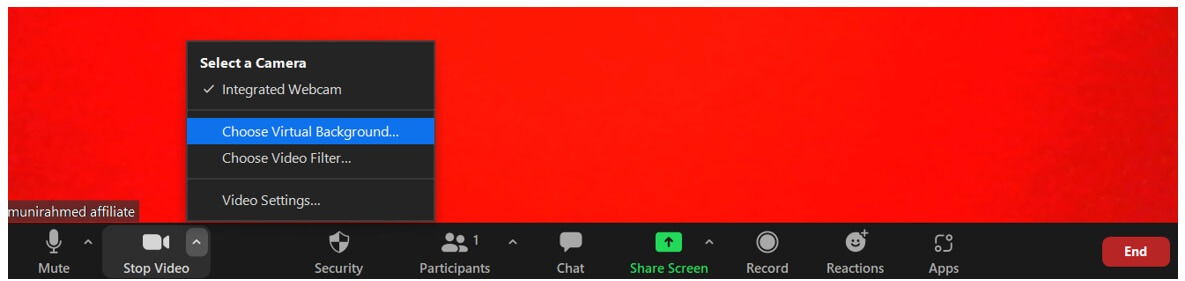 zoom choose virtual background