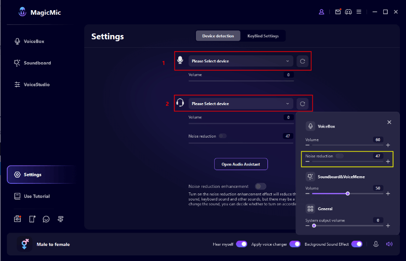 voice changer settings