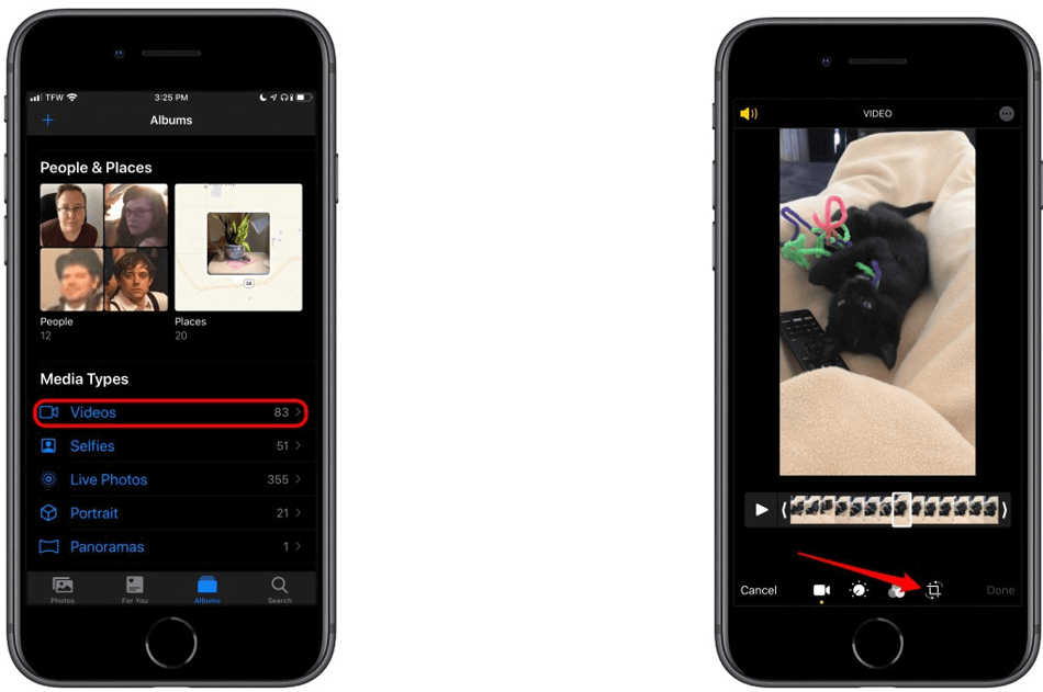 Photos App rotate video