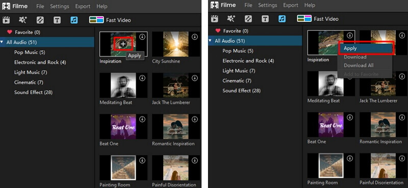 add audio to video files in imyfone filme