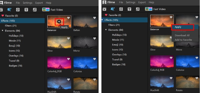add effects to videos