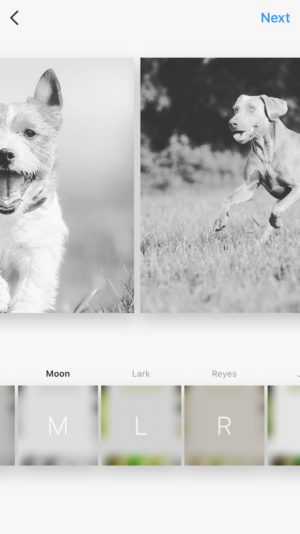 add filter to slideshow on instagram