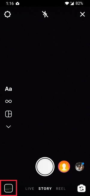add text on instagram photos via story panel 2