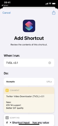 download twitter video iphone shortcut tvdl app
