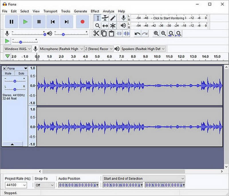 audacity recording