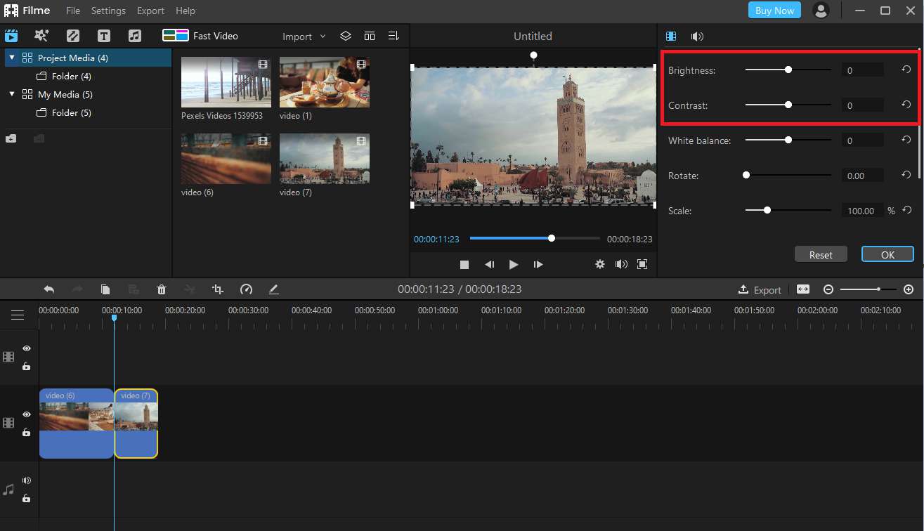 How to Adjust Video Brightness with Filme