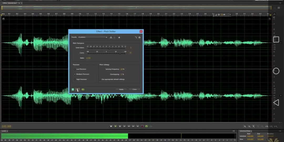 line in recording with adobe audition