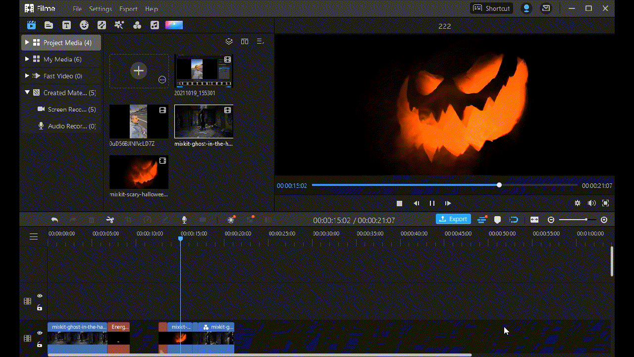 create halloween video in imyfone filme