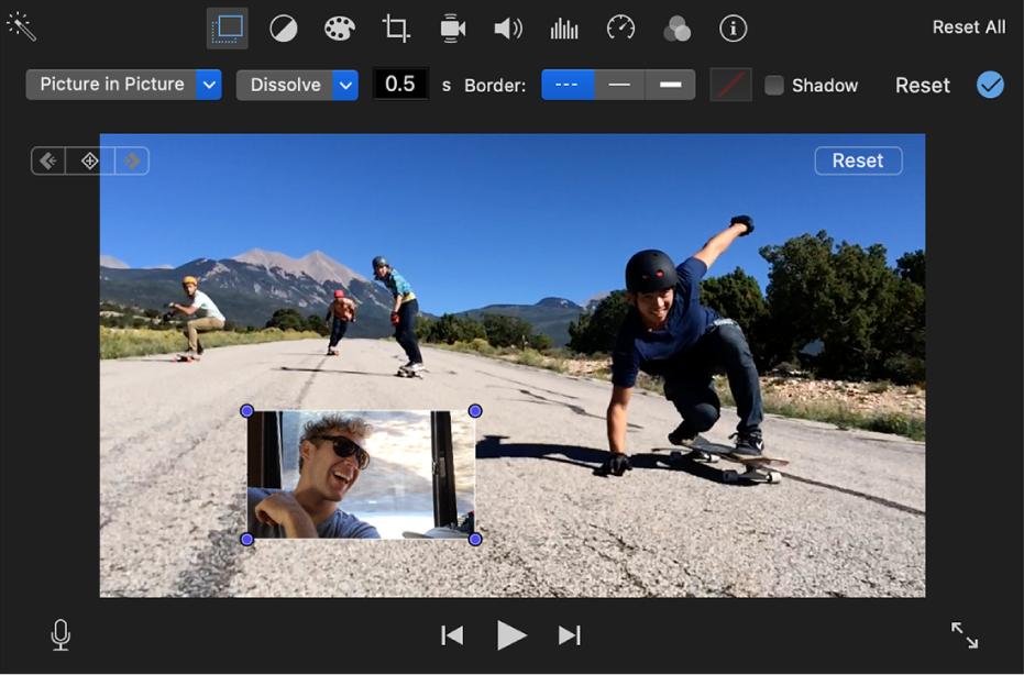 how to adjust picture in picture in imovie 9/10/11