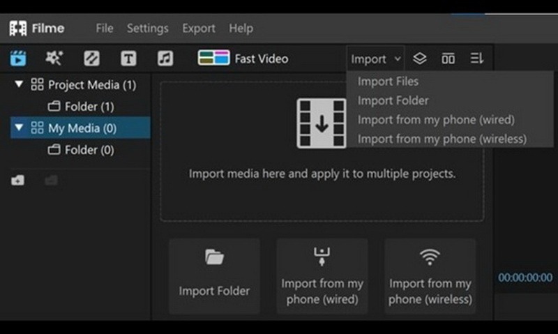 edit a video using iMyFone Filme step 1