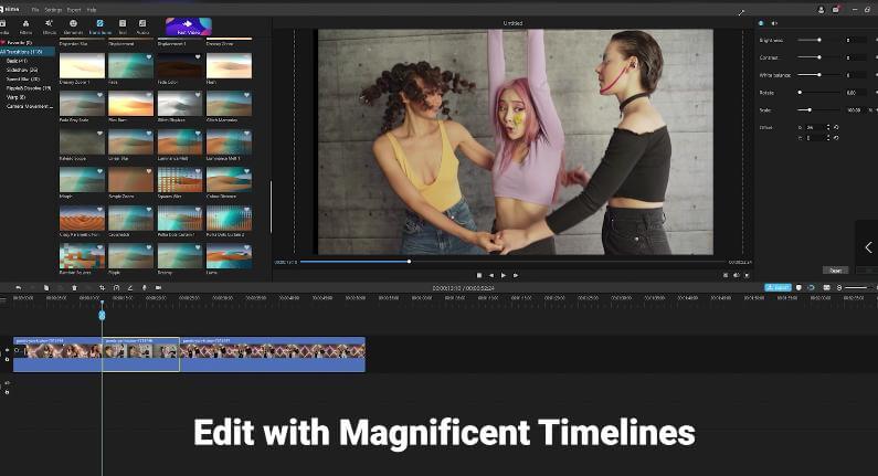 edit with magnificent timelines in filme