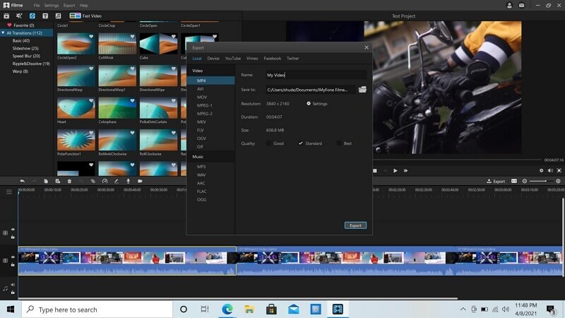 export slideshow filme