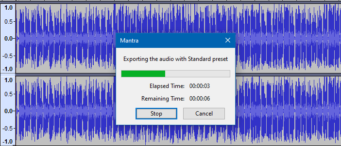 export the audio with standard preset in audacity