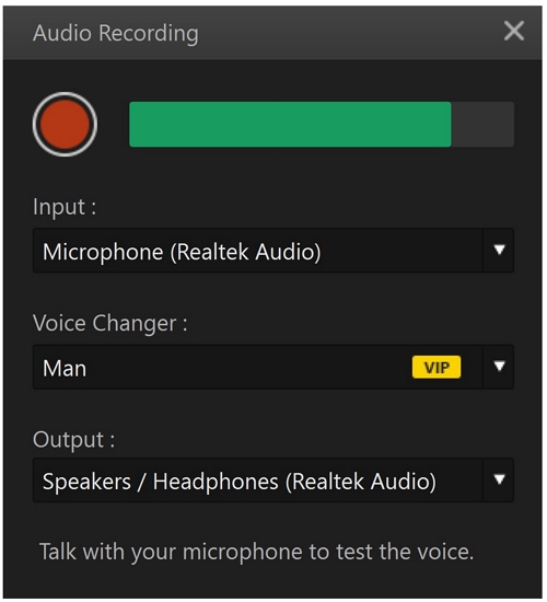 filme audio recording and voice change