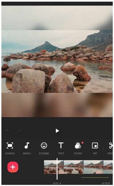 inshot video editor interface