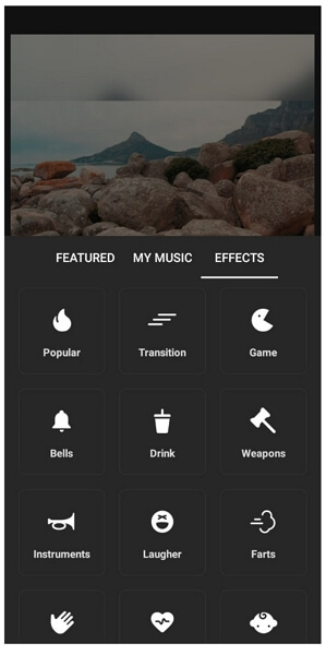 inshot video editor sound effects