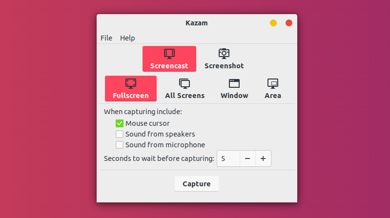 kazam screen recorder