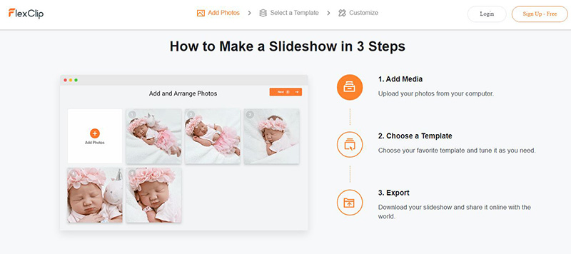 FlexClip slideshow maker