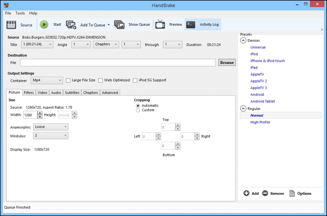 handbrake interface