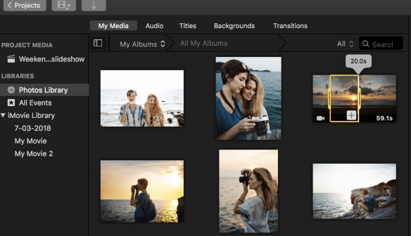 how to create slideshow in imovie trim feature