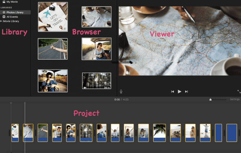 how to create slideshow in imovie