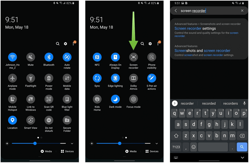 how to screen record with built in recorder