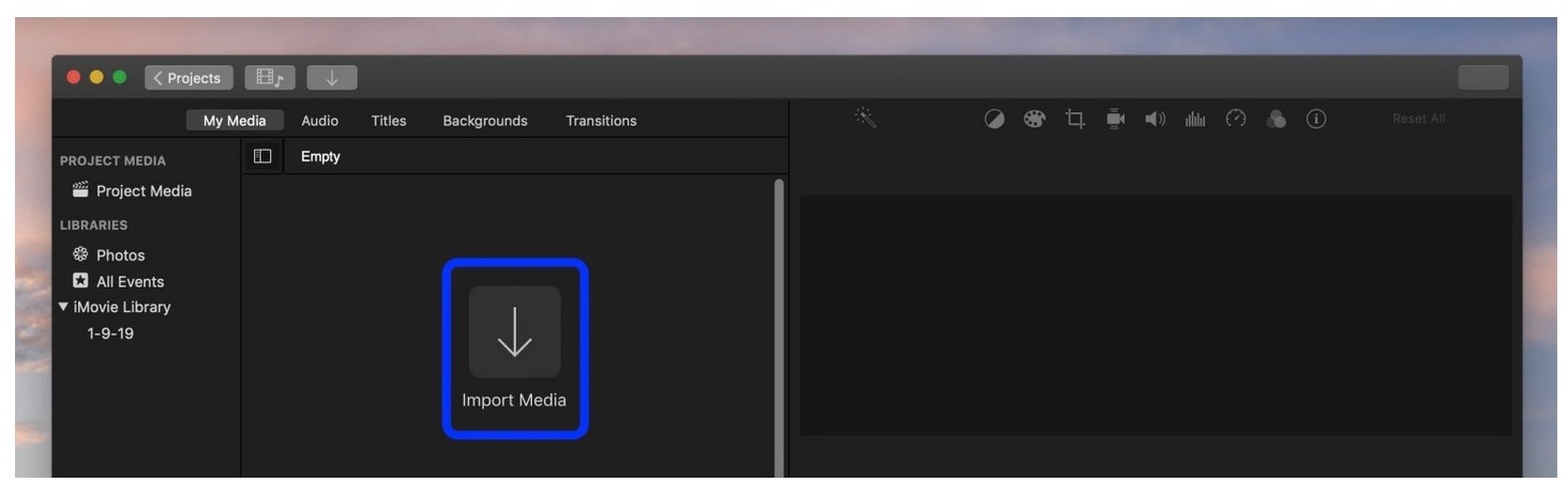 iMovie rotate video macOS step 2