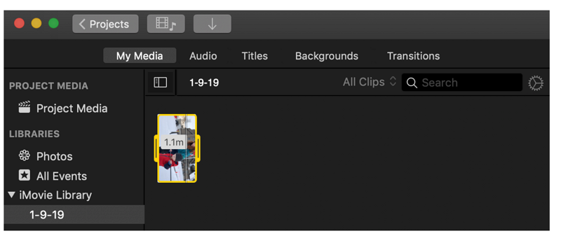 iMovie rotate video macOS step 3