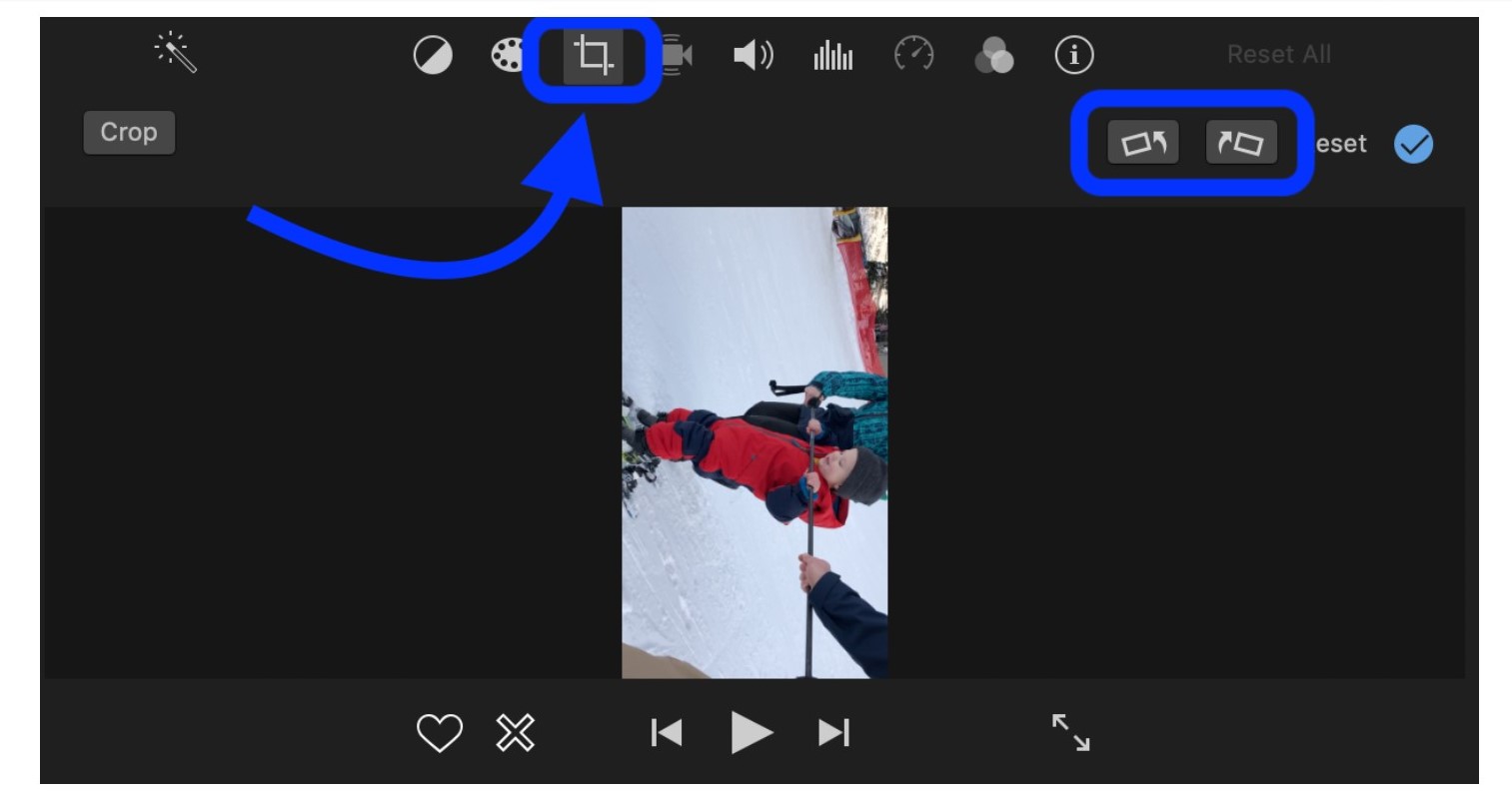 Как повернуть фото в imovie на iphone