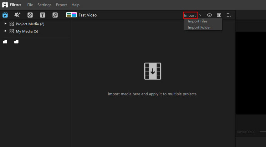 import media in the best gif to video converter