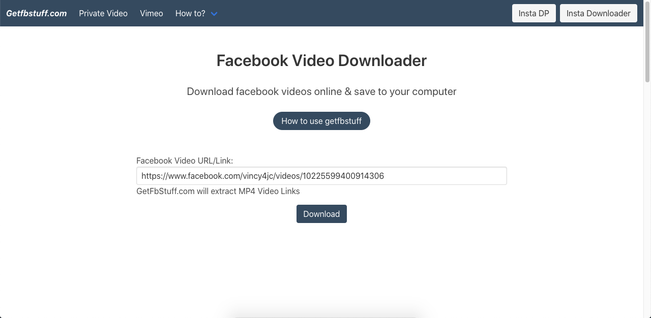 getfbstuff can download private video facebook online